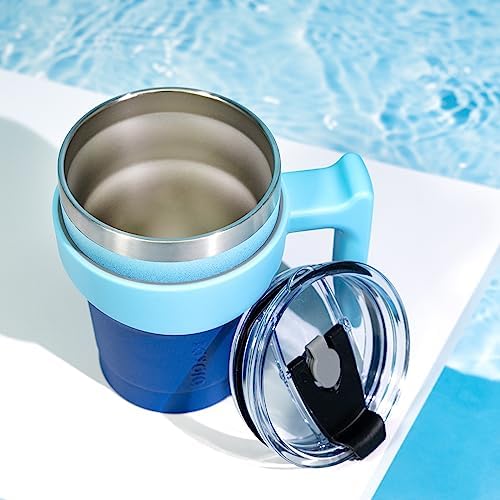 BJPKPK 10 oz Mini Tumbler with Lid, Straw & Handle, Insulated Steel Cup