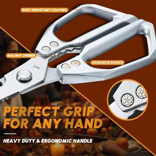 Huusk Kitchen Scissors for Food - Multifunction Kitchen Shears Heavy Duty