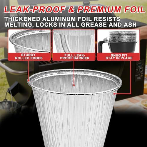25 Packs BAC608 Grease Bucket Liners for Traeger Grills Grease & Ash Keg