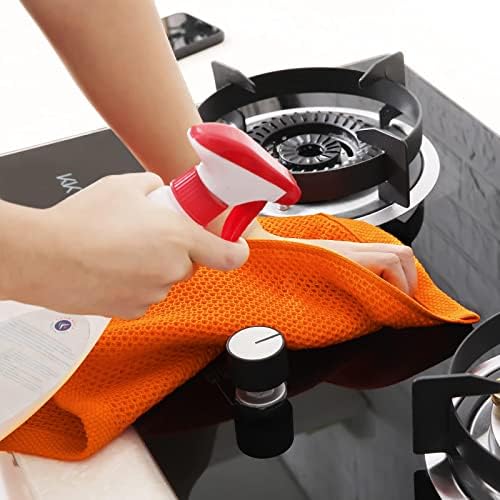 Homaxy 100% Cotton Waffle Weave Kitchen Dish Towels 4-Pack, Orange