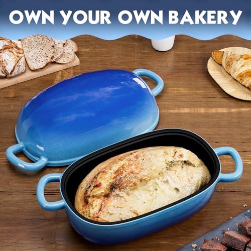 Dutch Oven 9x6 Inch,2.5QT Cast Iron Bread Pans Kit for Bread Baking