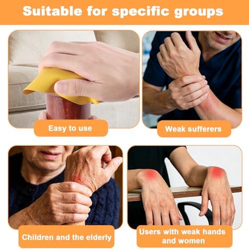LUTER 4pcs Jar Opener Gripper Pad for Seniors with Weak Hands, Rubber