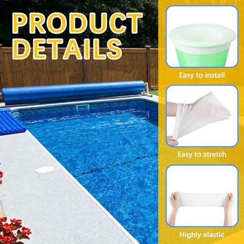 45 Pack Pool Filter Socks for Skimmer Baskets, Reusable Pool Skimmer Socks for Above Ground or Inground Pools Filter Protecting Fine Mesh Screen Basket Sock for Collecting Leaves, Branches, Debris