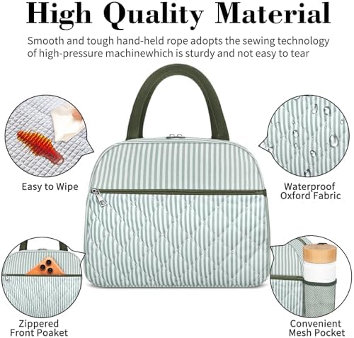 Coobiiya Lunch Box Lunch Bag for Women Men,Reusable Cute Lunch Pail bag,Leakproof,Insulated LunchBox Tote Compact 10L, Cooler Lunch Container for Work Travel Office