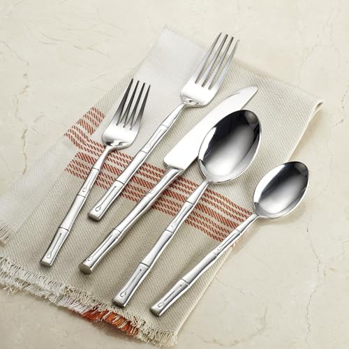 Hampton Forge Bamboo 20-Piece 18/0 Silverware Set for 4, Flatware