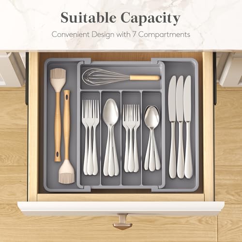 Lifewit Expandable Silverware Drawer Organizer, Kitchen Utensil Tray