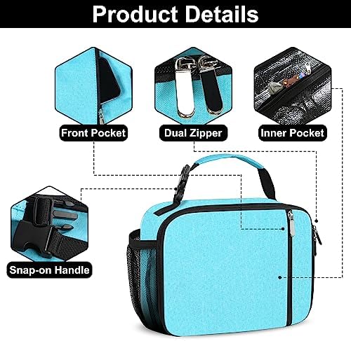 esouler Lunch Box Kids Insulated Lunch Bag for Boys & Girls Durable Children Lunchbox for School with Water Bottle Holder-Light Blue