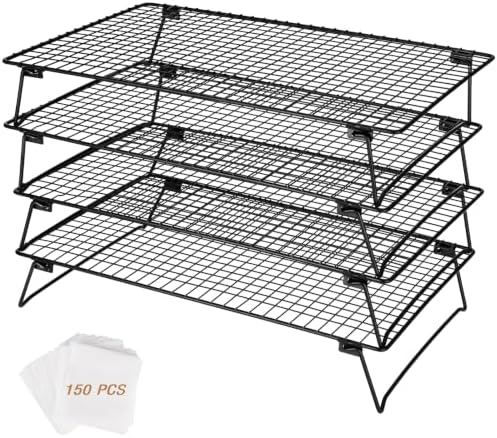 4 Tier Stackable Cooling Racks for Baking, 17 x 11 Inch