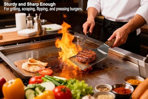 Large and Small Thicker Stainless Steel Grill Spatula Burger Turner