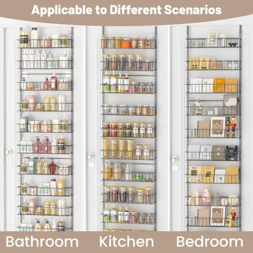 ElegantArray 9-Tier Pantry Door Organizer, Light Gray