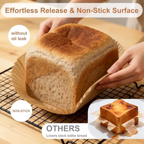Loaf Pan Liners for Baking Bread 9x5 Inch - 180 PCS Non-Stick Parchment Paper Liners - Disposable Bread Pans Liner for Sourdough Bread, Banana Bread, Cakes, Baking Accessories