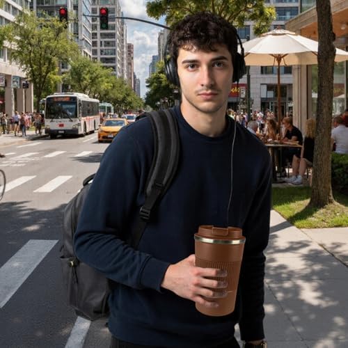 Insulated Travel Coffee Mug, Stainless Steel Coffee Cup with Leakproof Lid