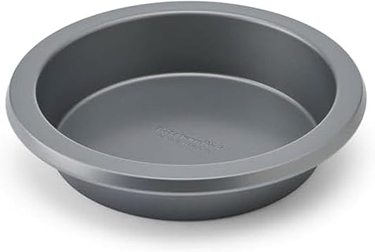 KitchenAid Nonstick Swiss Engineered Aluminized Steel Round Cake Pan, Dishwasher Safe, Contour Silver, 8 Inch