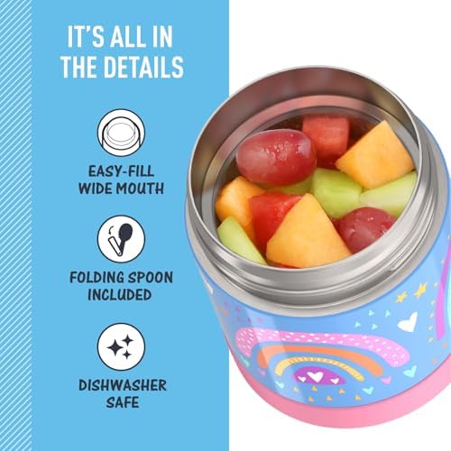 THERMOS FUNTAINER Kids Food Jar with Spoon, 10oz, Rainbow Dreams