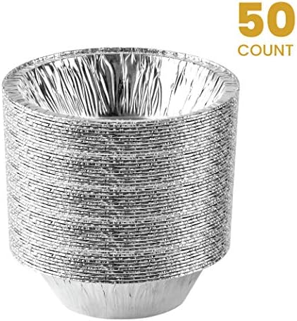 PLASTICPRO 6'' Inch Round Tin Foil Pie Pans Disposable Pack of 50