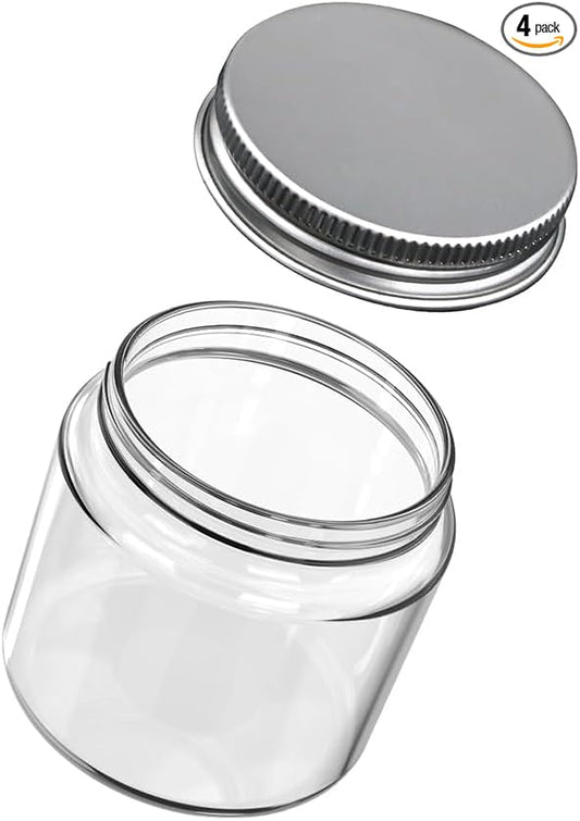 4 PCS Glass Jars with Lid 1.7oz/50ml 2x2 inches for Herb Spice Creams, Beauty Products Storage, 4 PCS/PACK