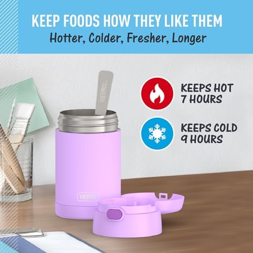 THERMOS FUNTAINER Food Jar with Spoon, Neon Purple, 16 Ounce (Pack of 6)