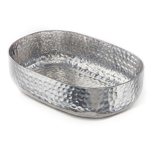 American Metalcraft ABHS69 Hammered Aluminum Entrée Basket, Oval, Silver, 48-Ounces