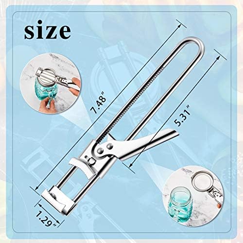 Patelai 2 Pieces Master Opener Adjustable Jar and Bottle Adjustable Multifunction Stainless Steel Can Jar Lid Gripper Manual Opener Kitchen Accessories for Weak Hands Seniors