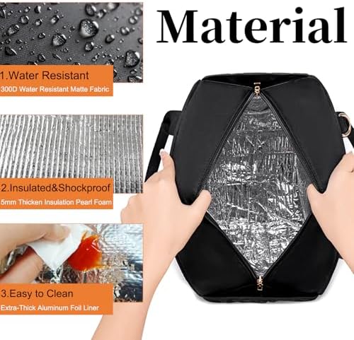 BTOOP Lunch Box for Women, Quilted Insulated Lunch Bag with Shoulder Strap