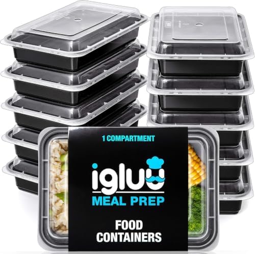 Igluu Meal Prep Containers Reusable (20 Pack) 1 Compartment – 28oz