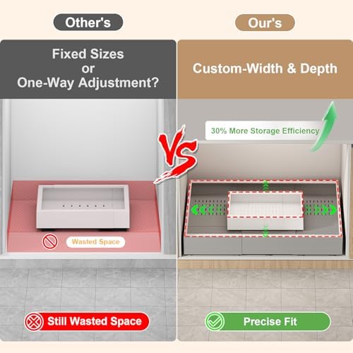 Fokyfok Pull Out Cabinet Organizer,23"-31"W,17"-24"D,Expandable,Adhesive