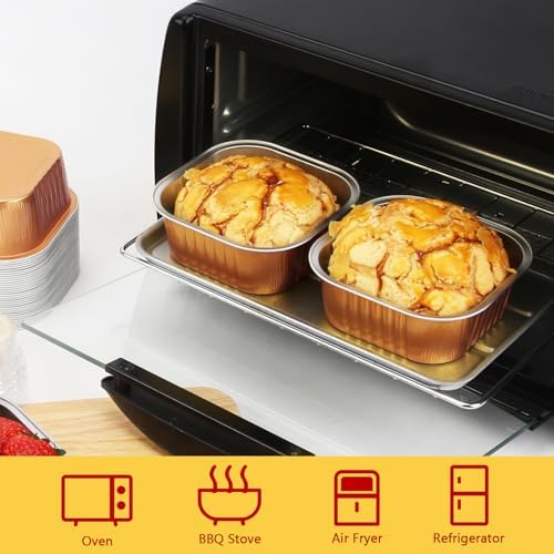 LNYZQUS 10oz Mini Cake Pans with Lids, Small Cinnamon Roll Containers