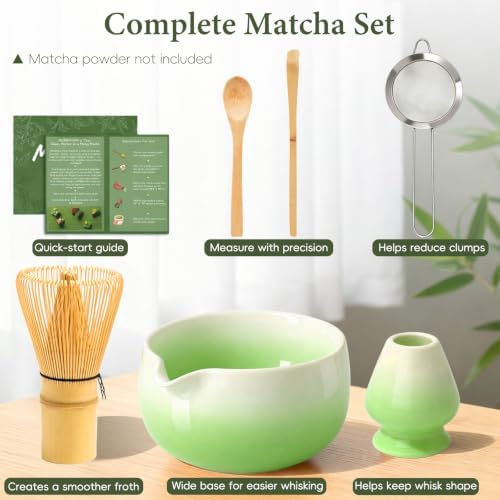 Matcha Whisk Set with Ceramic Bowl & Bamboo Chasen