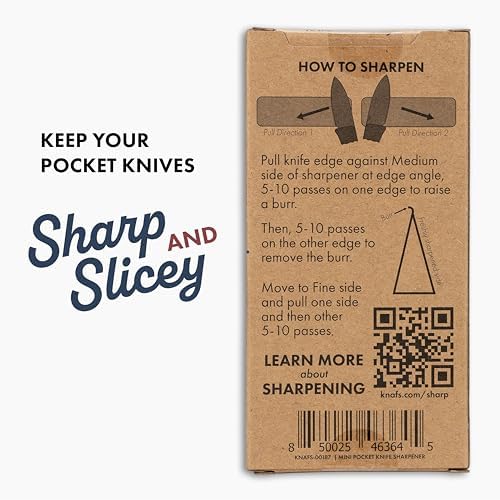 Knafs - Mini Pocket Knife Sharpener - Diamond Stone, Two-Sided Grit - 600 (Fine) and 400 (Medium)