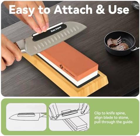 Koja Fixed Angle Whetstone Sharpener Blade Guide for Kitchen Knives