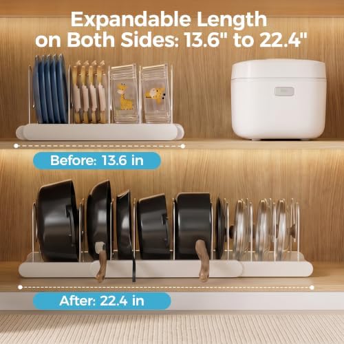 ORDORA 1 Pack Expandable Pots and Pans Organizer for Food Storage Container