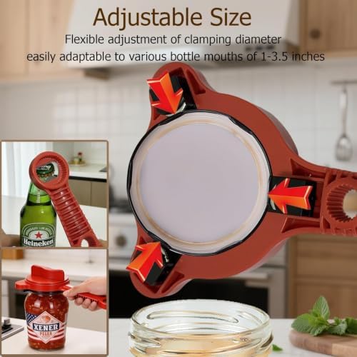 4-in-1 Jar Opener, Ruydiwale Adjustable Jar Opener for Seniors