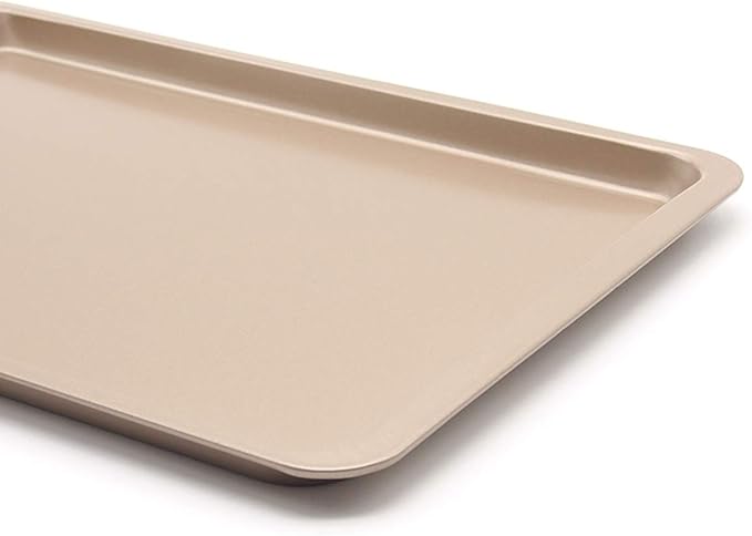 2PCS Cookie Sheet 10x14.5 Inch (Inner 9x13) Baking Sheet Nonstick Heavy Carbon Steel Baking Pans Bakeware