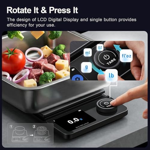 Smart Food Scale with Nutritional Calculator, USB Charging, 11lb
