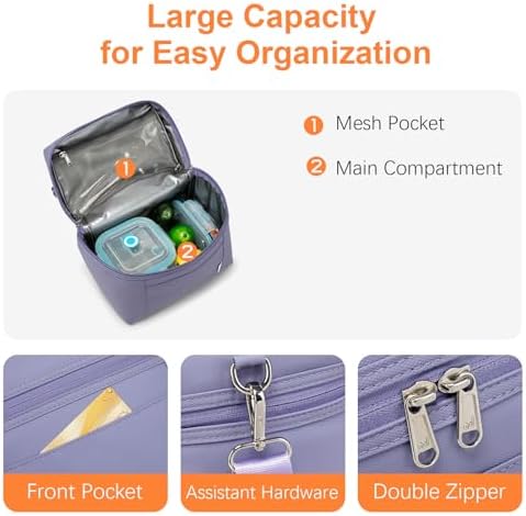 NOL Insulated Lunch Bags for Women Cooler Bag Lightweight Nylon Waterproof Lunch Box for Work