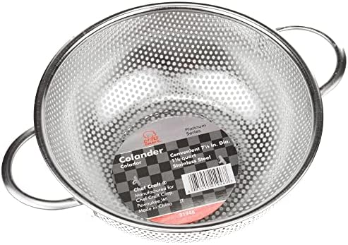 Chef Craft Select Microperforated Colander, 1.5 quart, Stainless Steel