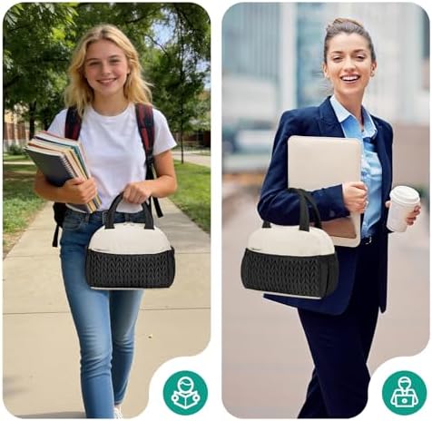 Coobiiya Lunch Box Lunch Bag for Women Men,Reusable Cute Lunch Pail bag,Leakproof,Insulated LunchBox Tote Compact 10L, Cooler Lunch Container for Work Travel Office