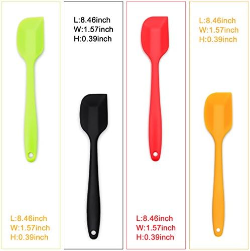 4-Piece Silicone Spatula Set with Stainless Steel Core, Small, Multicolor