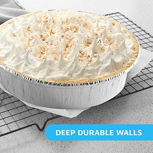 MontoPack 7” Round 100 Pack Aluminum Foil Pans with Clear Lids | Disposable Containers with Straight Walls for Storing, Baking, Meal Prep & Reheating | Freezer & Oven Safe, Recyclable