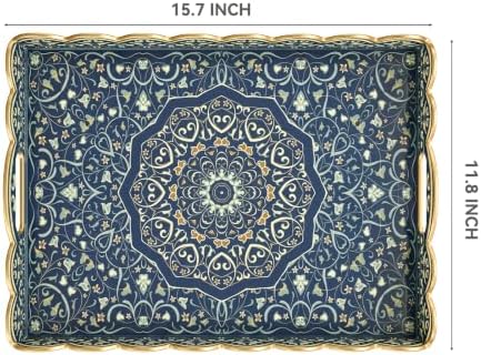 AGIOTA Coffee Table Trays for Living Room Serving Tray with Handles, Modern Large Tray for Ottoman Coffee Table