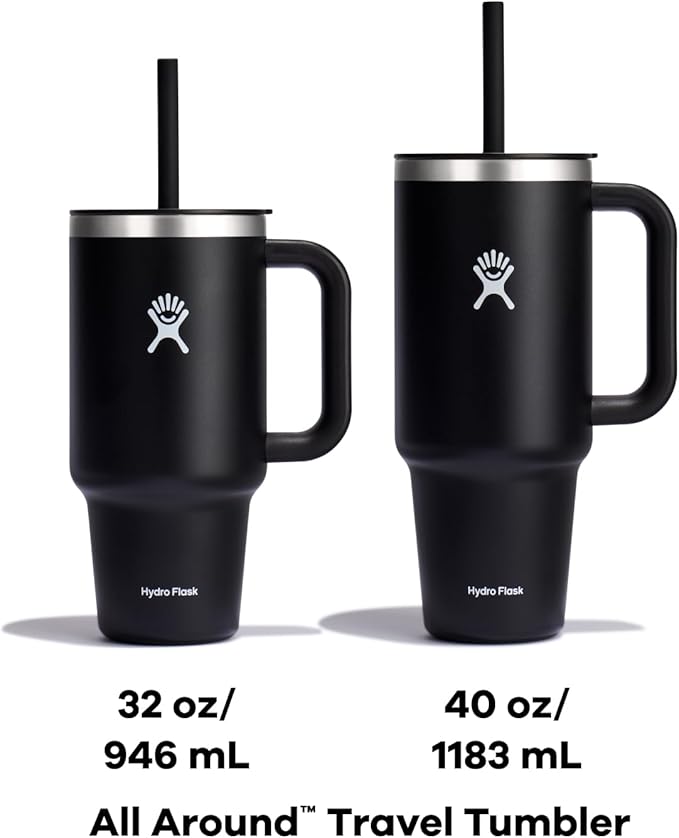 Hydro Flask 40 Oz Travel Tumbler with Handle, Lid and Straw - Insulated Stainless Steel in 40 Oz Birch