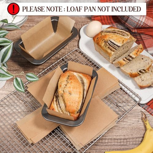 Webake 200Pcs Unbleached Parchment Paper Mini Loaf Pan Liners for 6x3 Small Banana Bread Pan, Original Precut, Non Toxic Baking Paper