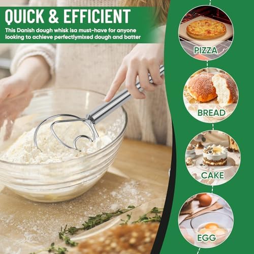 Danish Dough Whisk Stainless Steel for Sourdough Bread Baking
