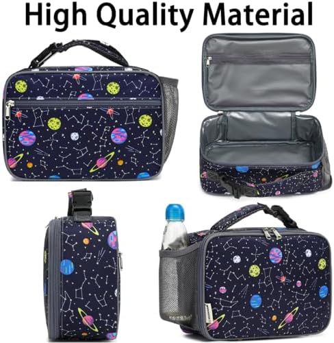 GYEUKHAM Insulated Lunch Box for School, Thermal Reusable Durable Freezable Lunch Bags for Kids Boys Girls Men Women - Small Soft Cooler Portable Lunch Tote Kit for Work Picnic Travel,Constellation