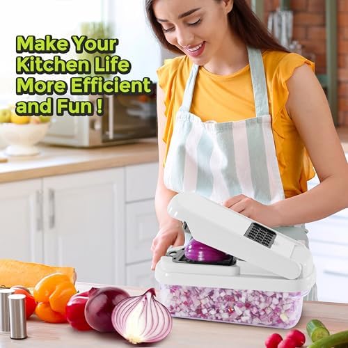 Yusshn Vegetable Chopper, 12-in-1 Food Veggie Chopper Cutter with Container