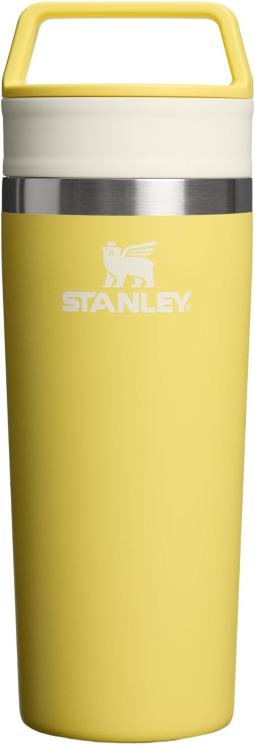 STANLEY Cafe To Go Travel Mug 16 oz | Leakproof Two-Part Drink Through Lid | Tumbler Cup for Coffee, Tea and Drinks | Insulated Stainless Steel Coffee Mug | BPA-Free | Daffodil