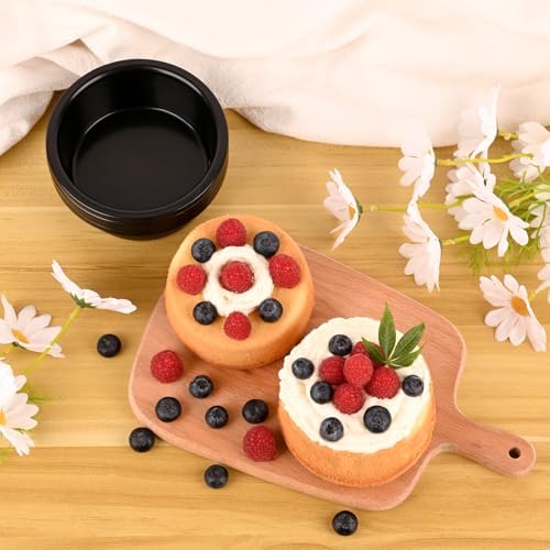 HUAKENER 4 Inch Cake Pan, 3 PCS Carbon Steel Round Cake Pans