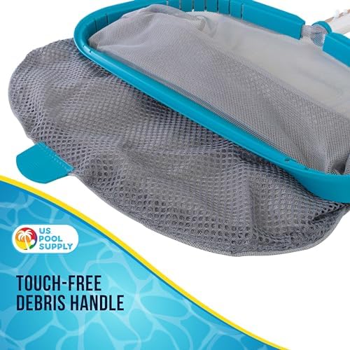 U.S. Pool Supply Pool Skimmer Net - Heavy Duty 18" Pool Net Skimmer Rake