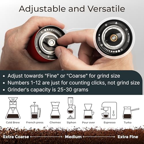 Manual Coffee Grinder, Adjustable Conical Burr, Espresso - Alpaca Ventures