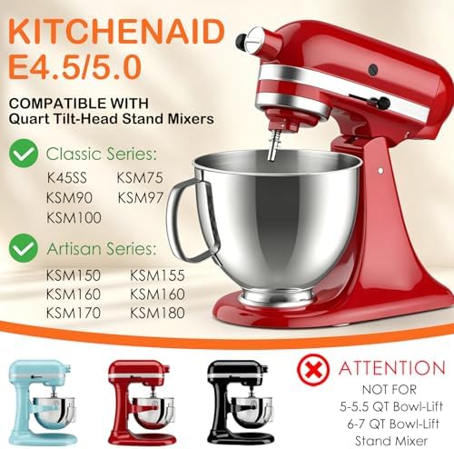 5QT Stainless Steel Mixer Bowl for KitchenAid Tilt Head Stand Mixer
